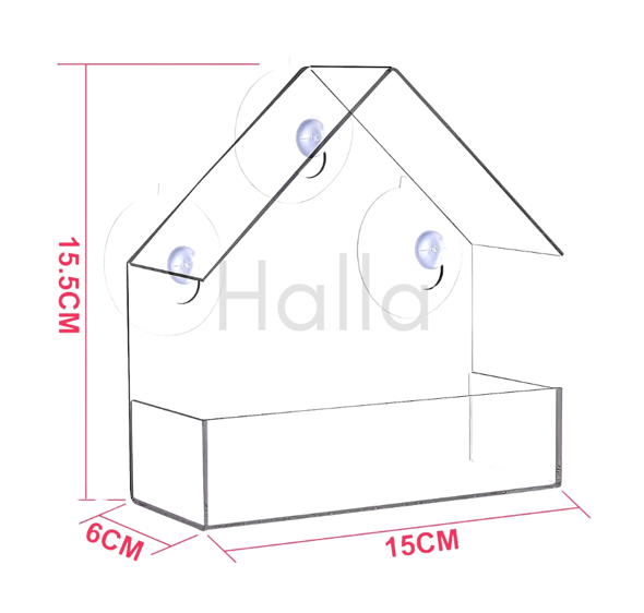 Halla - Transparent Window Bird House